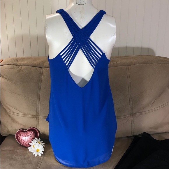 Naked Zebra Tops - Naked Zebra Strappy Cross-back Chiffon Top S